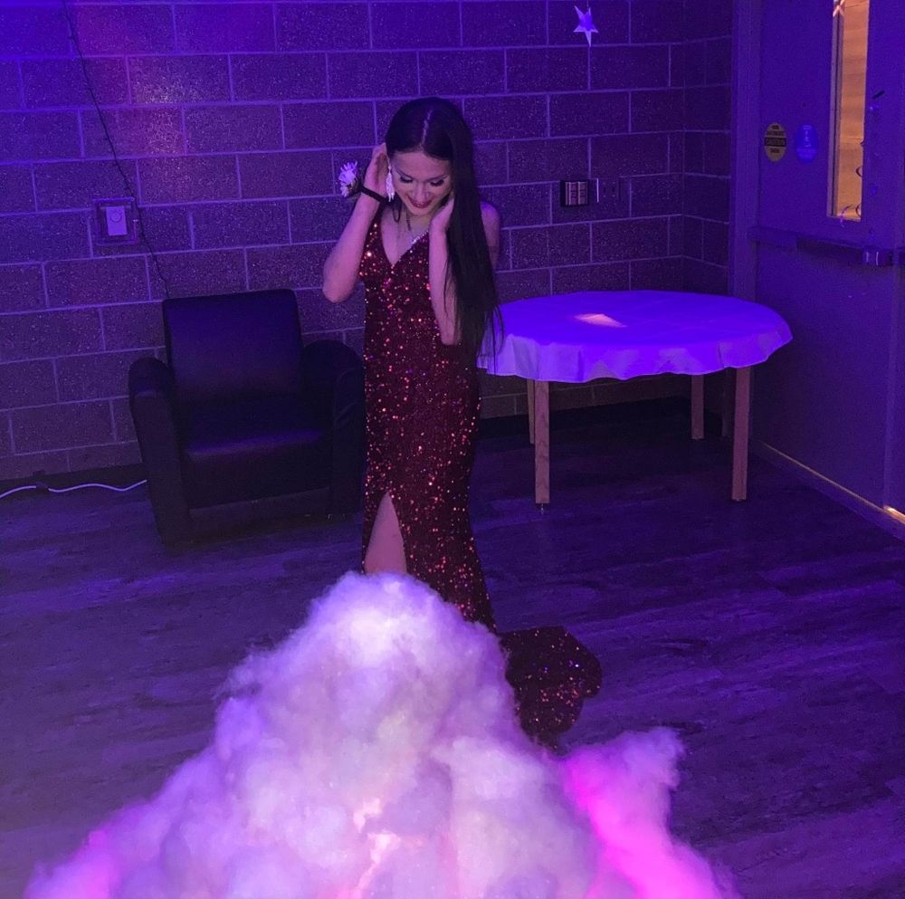 Red sequin prom dress 🍒